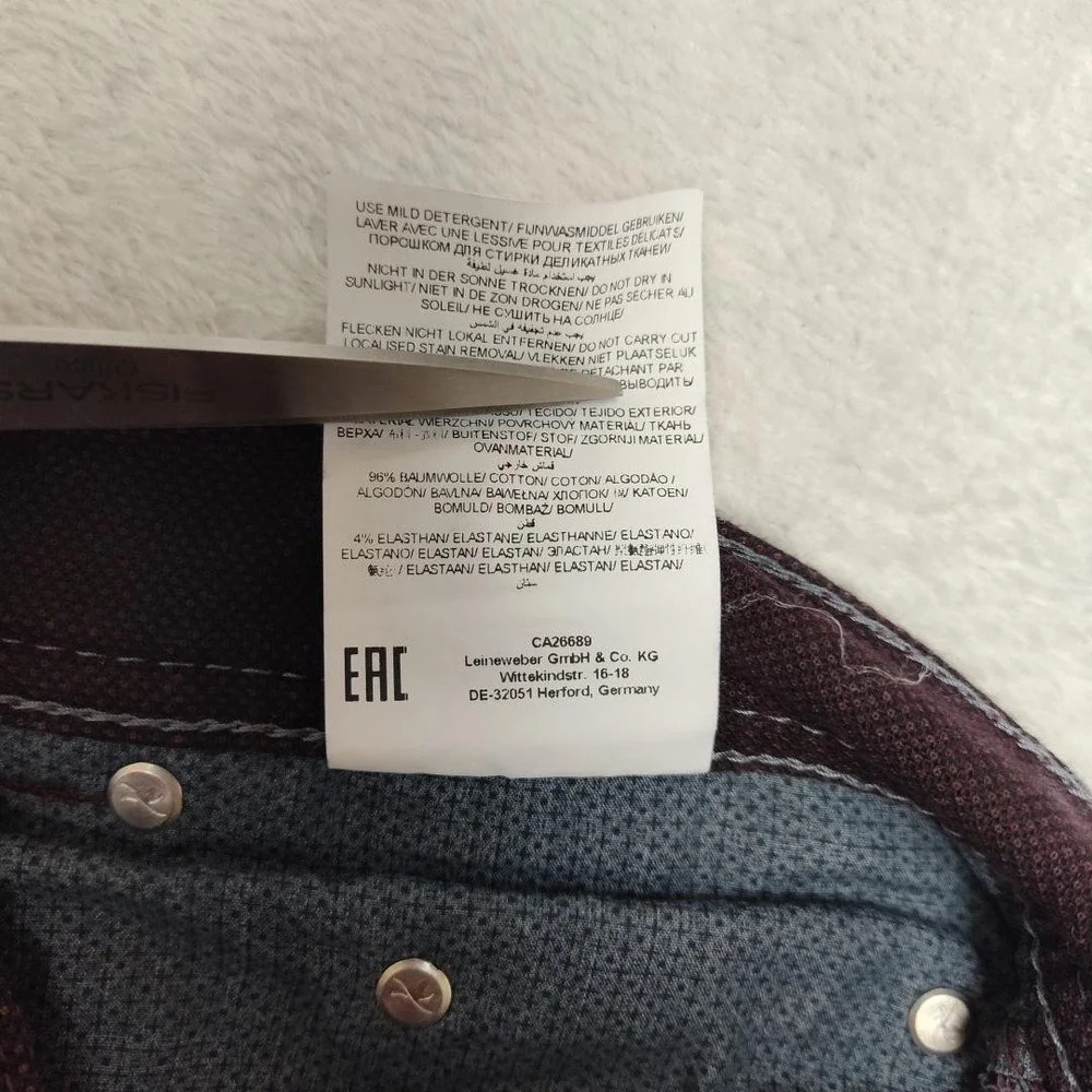BRAX Jeans Mens 33x34 Purple Cooper Straight Dark Wash Stretch Logo 5 Pocket